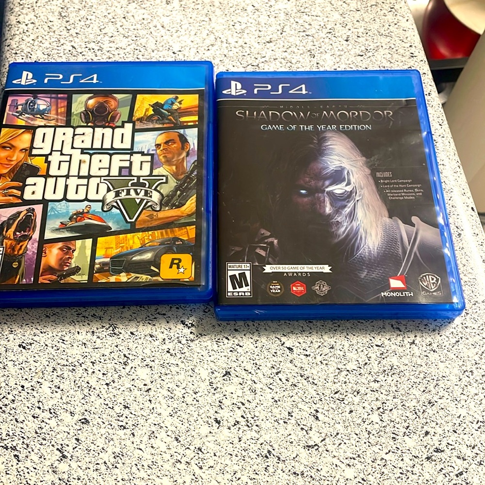 Grand theft Auto v & shadow of Mordor game of the year edition